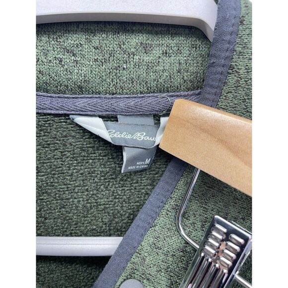 Eddie Bauer‎ Forest Green Sweater Pullover w/snaps Size Medium Mens - Picture 2 of 3